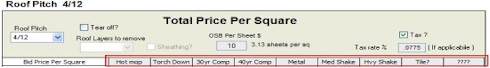 price per square options