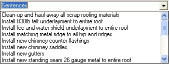 Add sentences to roofing proposals